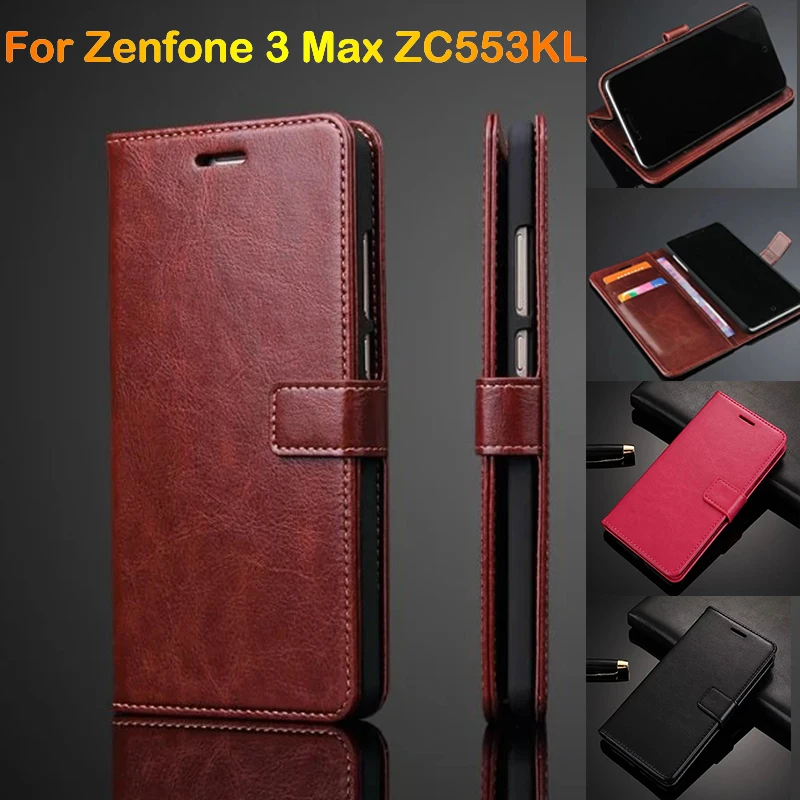 

Funda For Asus Zenfone 3 Max ZC553KL Case Cover 5.5 inch Luxury Leather Flip Wallet Card Holder For Zenfone 3 Max Case ZC553KL