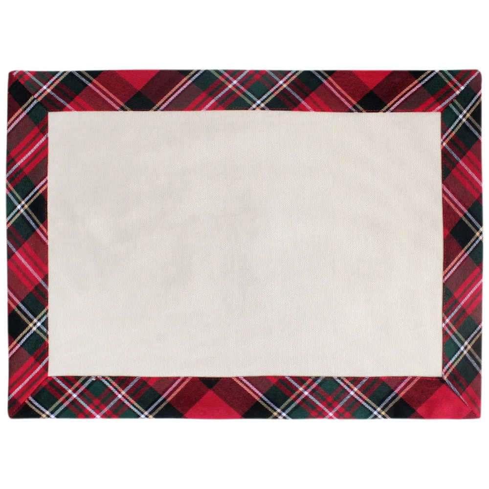 Promotion Set of 4pcs Canvas with Plaid font b Border b font font b Table b
