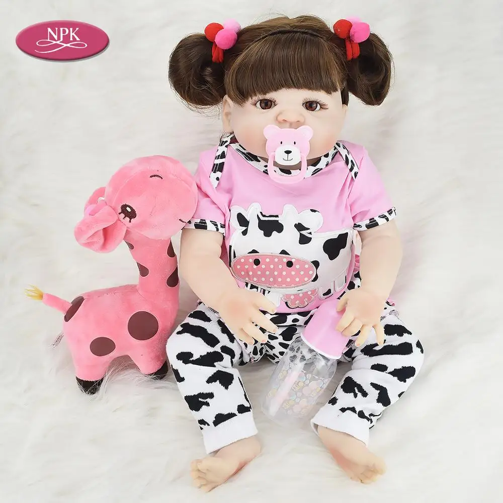 

NPK 55CM Full Body Silicone Doll Reborn Girl Baby Dolls Bathe Toys Realistic Babies Princess Vinyl Reborn Toddler Bonecas Menina