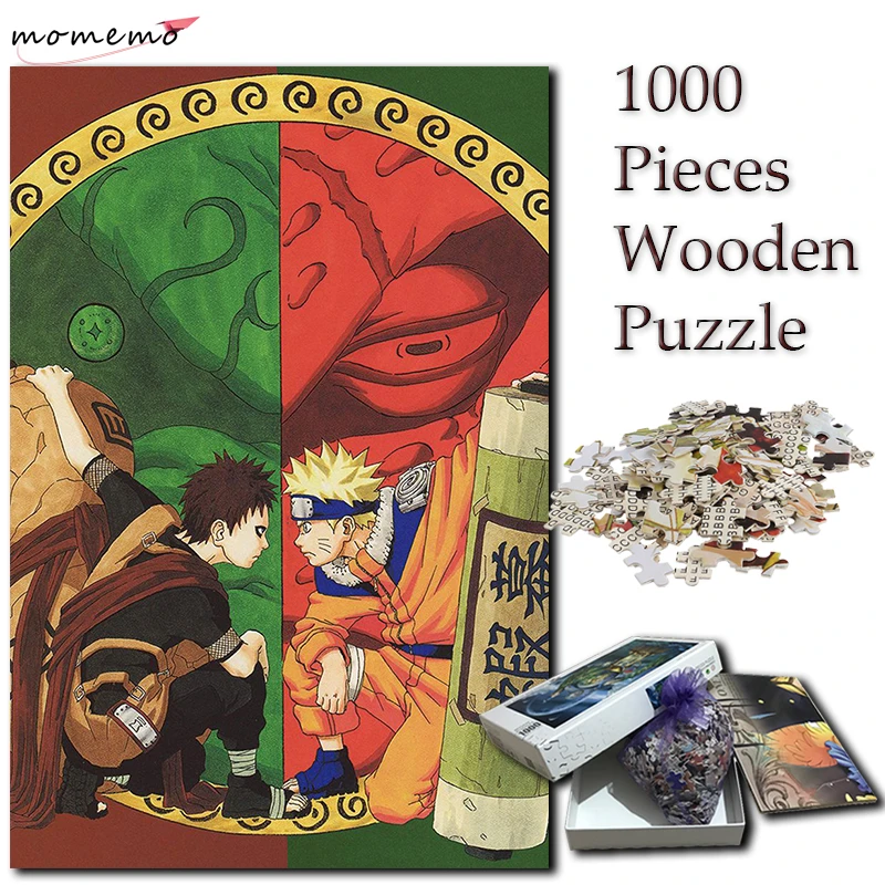 

MOMEMO Gaara and Naruto Jigsaw 1000 Pieces Puzzle Wooden Puzzles Cartoon Anime NARUTO Pattern 1000 Pieces Puzzle Games for Kids