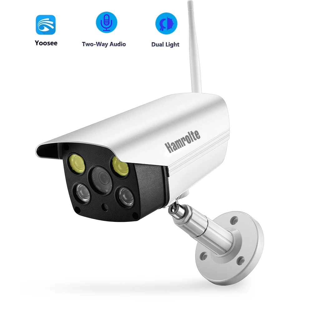 

Hamrolte Onvif Wifi Camera HD 1080P Yoosee Wireless Camera Two-Way Audio Dual Light Motion Detection Waterproof Outdoor Camera