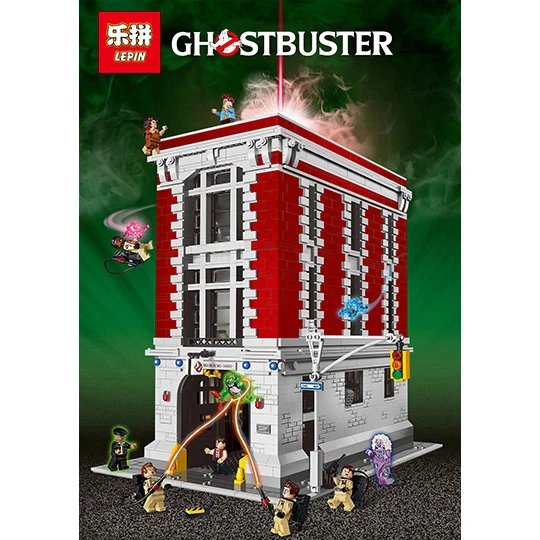 

LEPIN 16001 4695Pcs Ghostbusters Firehouse Headquarters Model Building Kits Model set Toys For Children Compatible With 75827