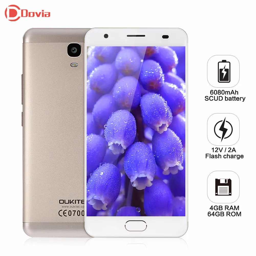 OUKITEL K6000 Plus 12V 2A Flash Charge Phone Android 7 0 MTK6750T Octa Core 4GB RAM