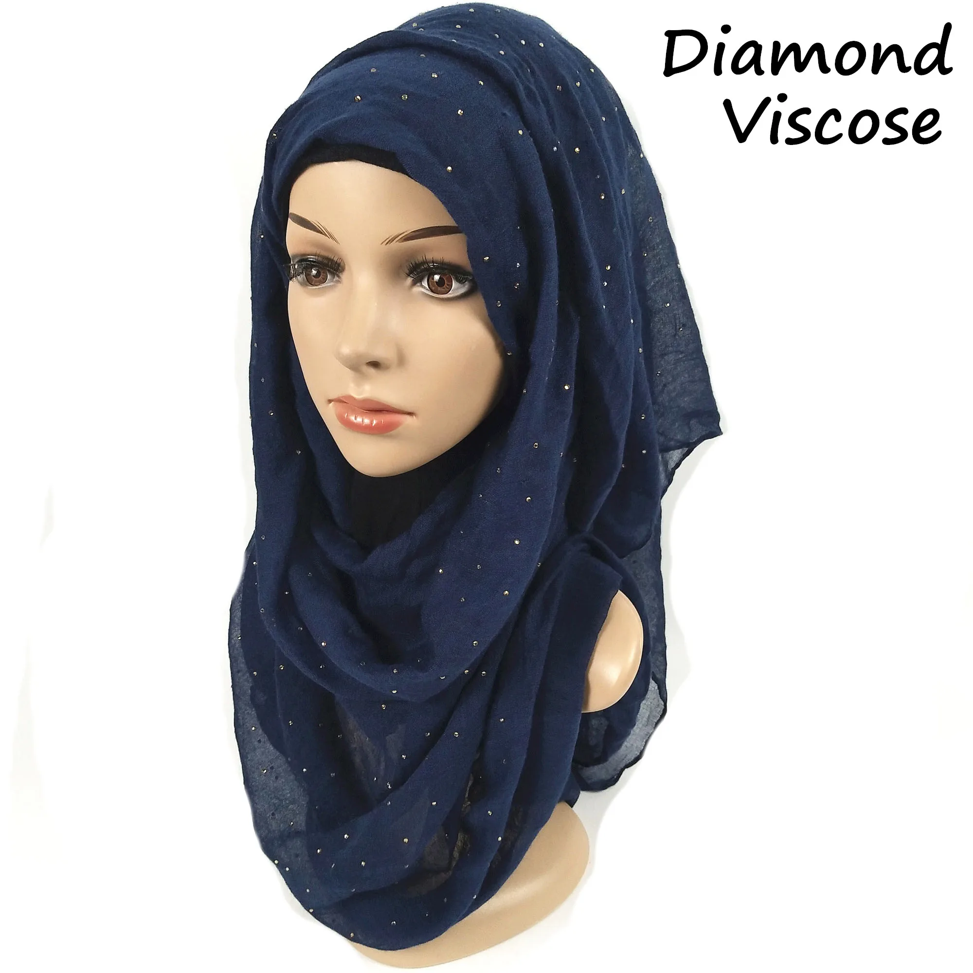 

B2 High quality Diamond visose hijab scarf shawl headband women long wrap 180*90cm can choose colors