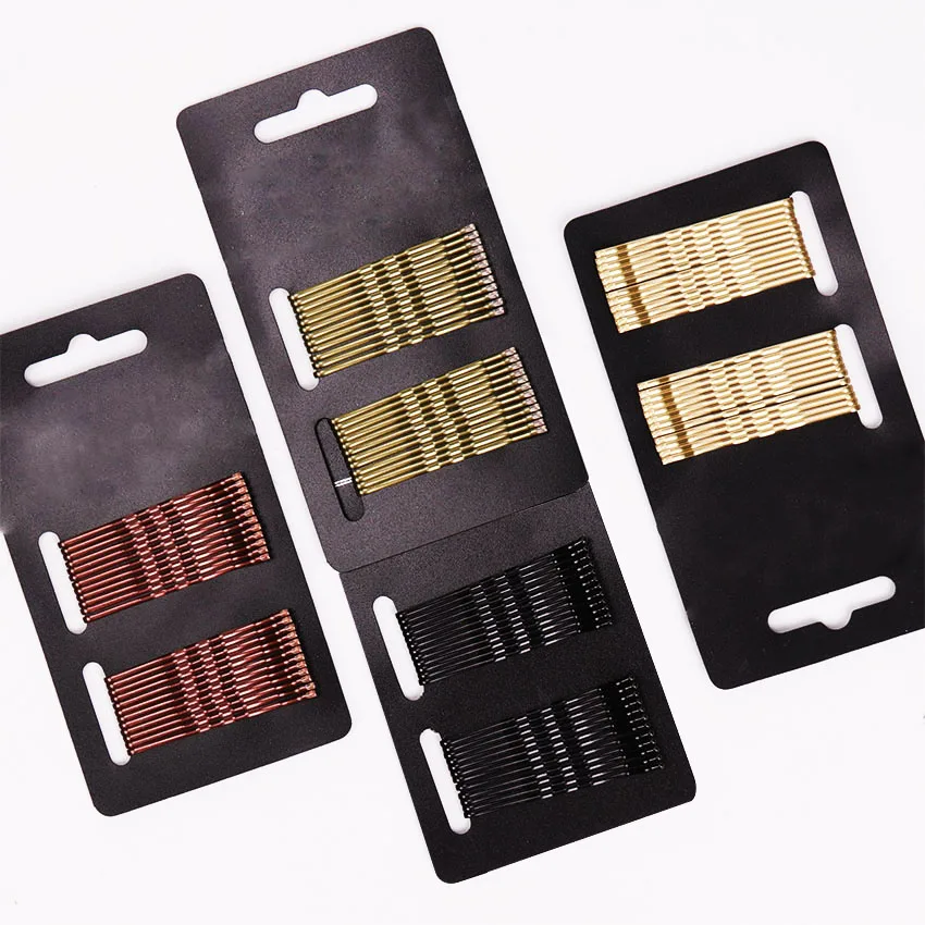 

24PCS/Pack Girls Black Gold 5CM Barrettes Fashion Women Hair Clips Headbands Lady Good Quality Hairpins Hair Accessories