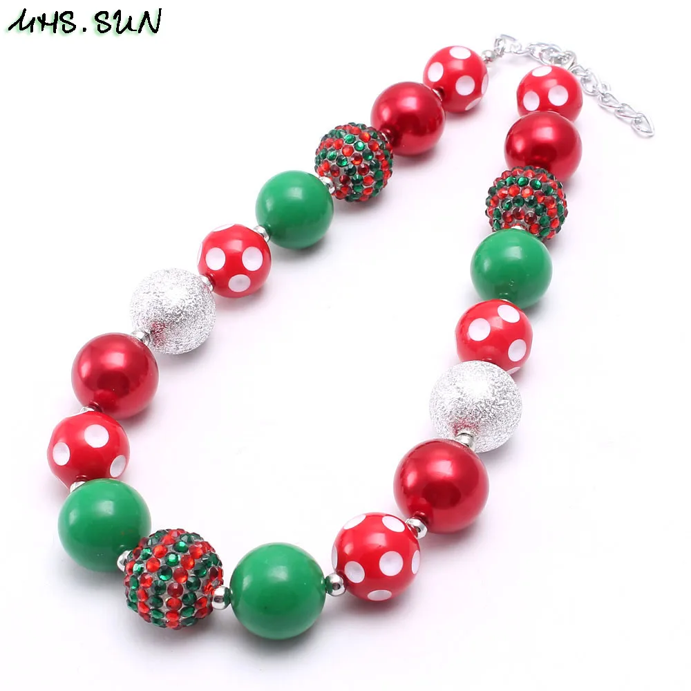 MHS. SUN, детское массивное ожерелье для девочек, детский Рождественский подарок, детское ожерелье-цепочка из бусин и жевательной резинки, ручная работа, 1 шт., горячая Распродажа