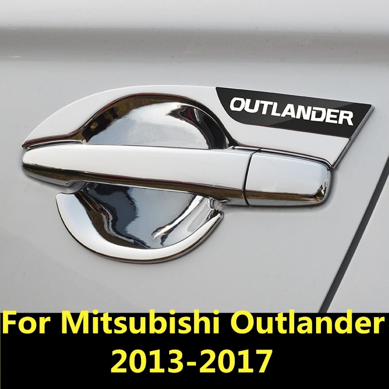 Для Mitsubishi Outlander 2013- автомобильный Стайлинг крышка внутренней дверной ручки дверная чаша рамка отделка наклейка аксессуары лезвие дверная чаша