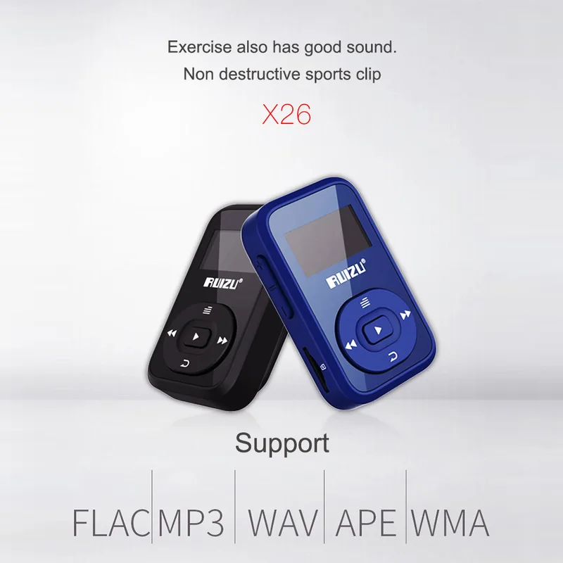 ruidu X26 новейшая версия Bluetooth MP3 плеер 8 Гб Спортивный mp3 музыкальный плеер с рекордером FM радио Поддержка TF карта