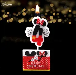 1 шт. день рождения свеча Микки Минни Маус свеча 4 юбилей торт цифры возраст Свеча для вечерние украшения