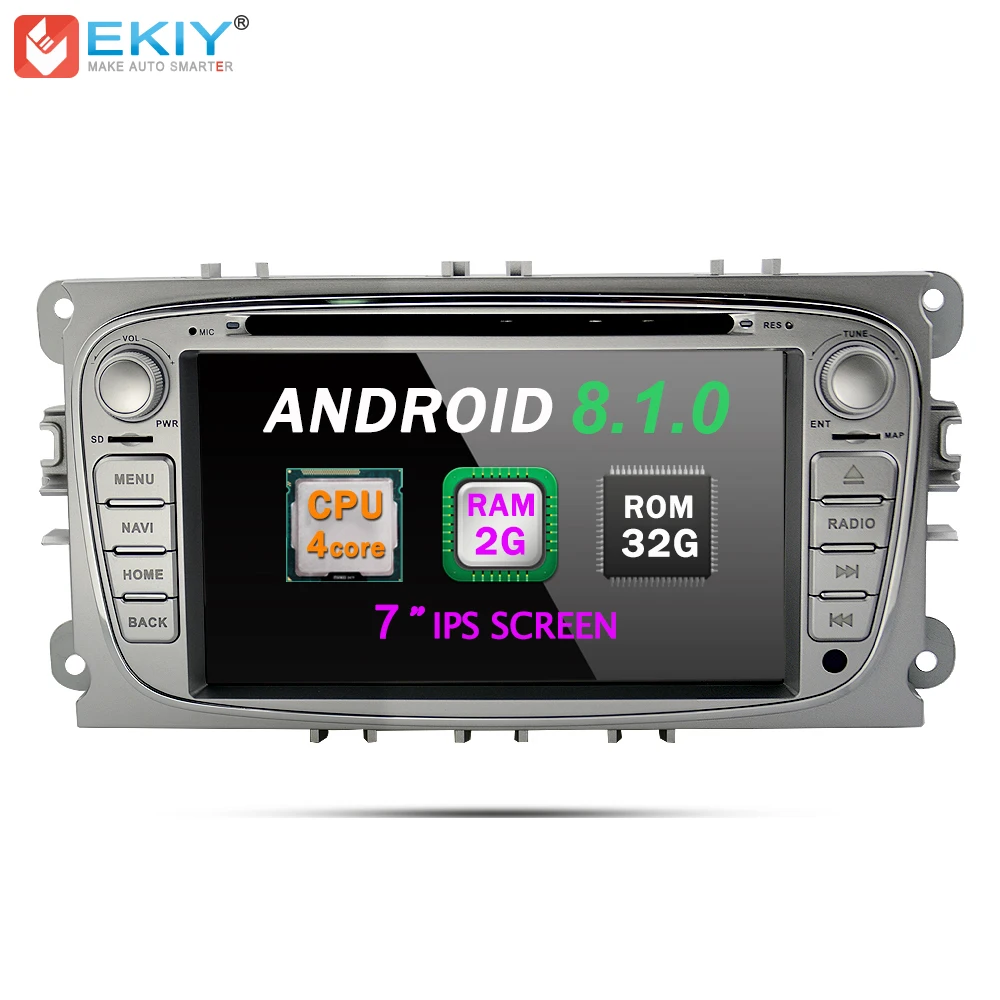 

EKIY Car DVD Multimedia Player Android 8.1 GPS Navigation 2 Din For Ford Focus Mondeo S-MAX C-MAX Galaxy Auto Stereo Radio WiFi