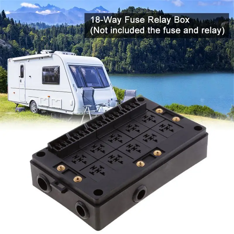 

Car Blade Fuse Holder Relay Socket Black Box 18 Way Blade Fuse Holder Car Automotive Insurance For Automotive Marine RV