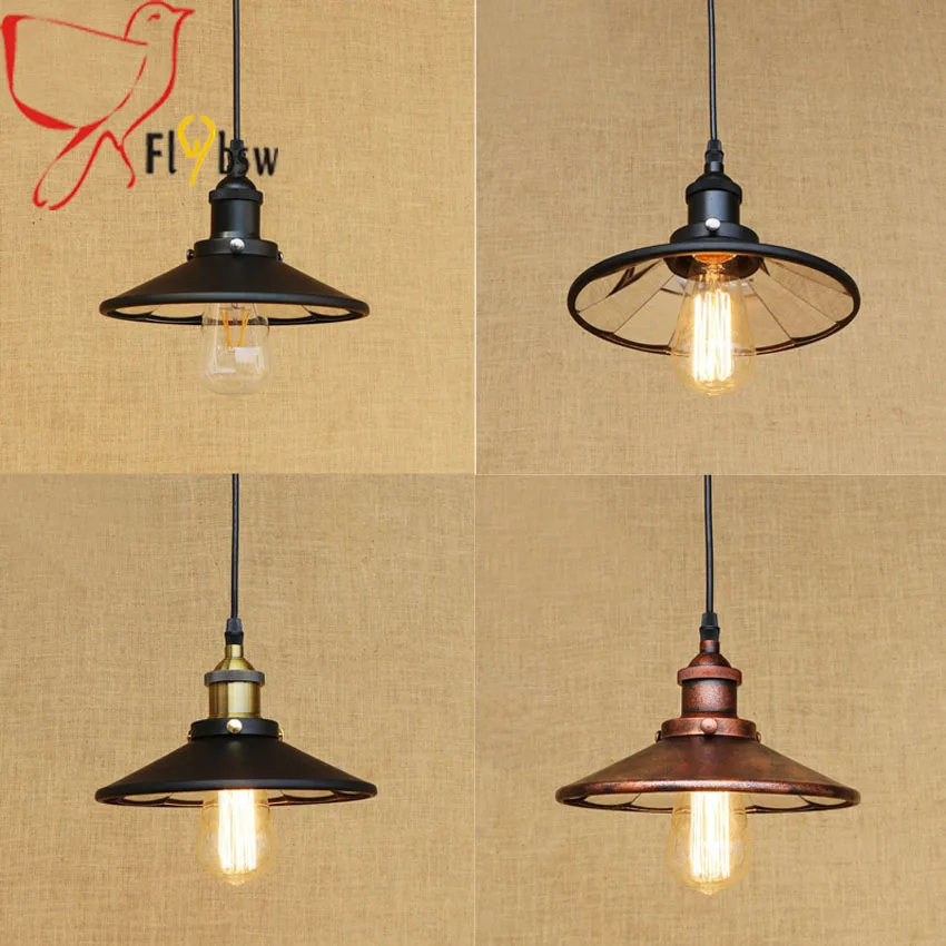 

3 style Rusty/chrome/black retro metal pendant lamp,American Countryside Vintage indoor Lighting fixture for Restaurant/cafe/bar