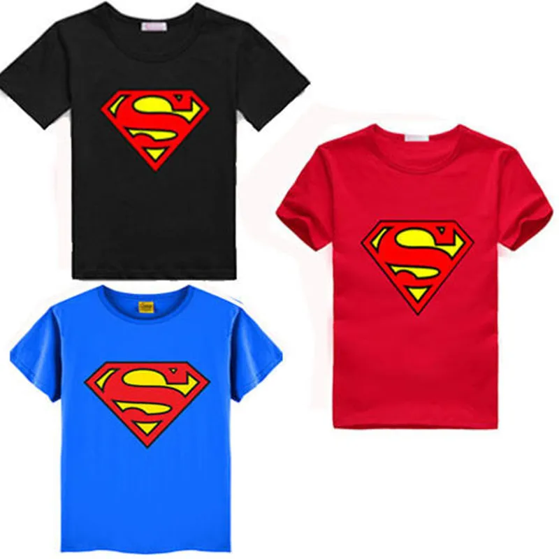 

New Cotton Kids Boys Superman Short Sleeve T-Shirt Children Tees Costume Tops Wholesale
