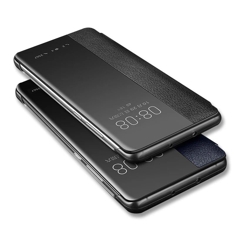 For Huawei P30 Pro Case Original Mirror Smart View Wake Sleep Up Cover Leather Protection Flip Case Huawei P30 P20 Pro Flip Case
