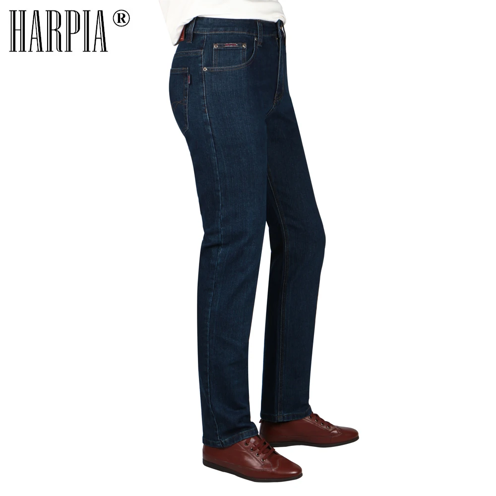 HARPIA High Quality Jeans Men Casual Straight Denim Male Classic Jeans Pants Man Stretch Fashion Heavyweight Trousers Size31-44