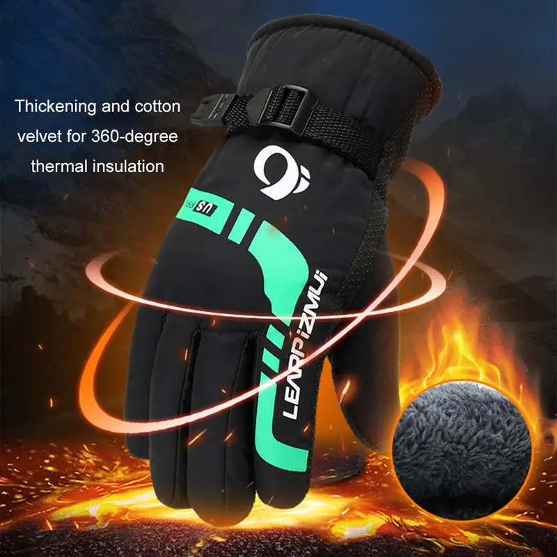 Теплые лыжные перчатки для мужчин, зимние уличные спортивные перчатки для езды на мотоцикле, мужские ветрозащитные Утепленные перчатки для сноуборда, лыж