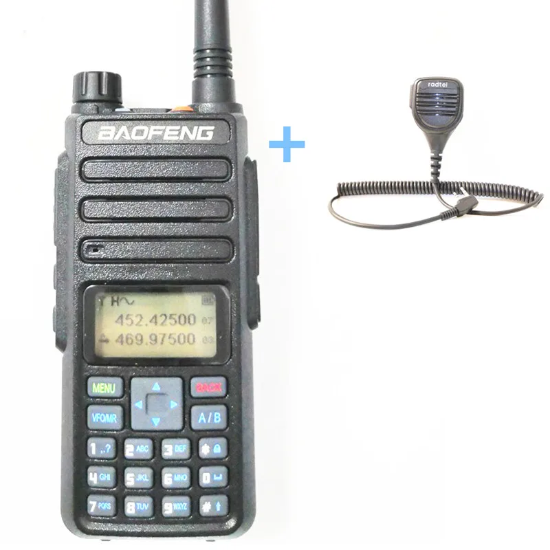 Baofeng DM-1801 двухдиапазонный I& II DMR& Аналоговый Цифровой двухсторонний радиоприемник 136-174 МГц и 400-470 МГц Двухдиапазонная рация DM1801 - Цвет: Add speaker mic