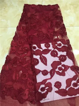 

Latest African Lace Fabric Embroidered Fringed Nigerian Lace Fabrics High Quality Lovely French Lace Fabric For Dress XX2