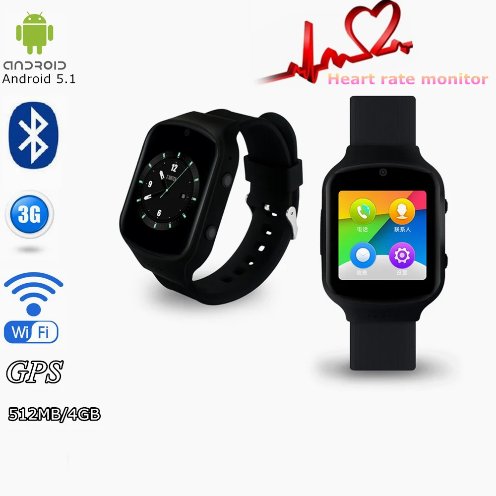

Z80 Smart Watch Android 5.1OS MTK6580 Quad Core Smartwatch With 3G wifi Bluetooth GPS Google Play Store Heart Rate Monitor