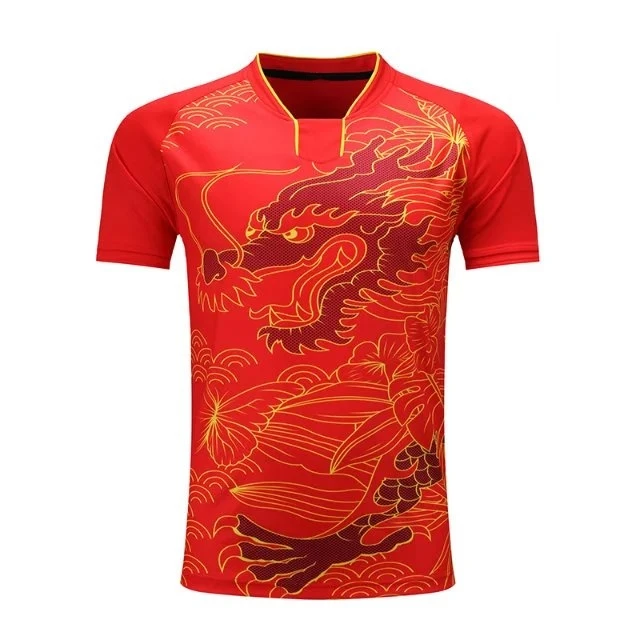 China dragon tenis hombres/mujeres, badminton jerseys ping pong deportes camiseta, dry-Cool Ma largo Tenis de Mesa shirt ropa