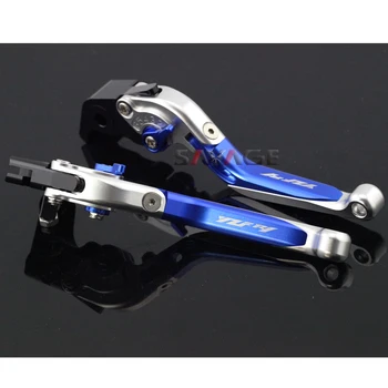 

For YAMAHA YZFR1 YZF-R1 2004-2008 05 06 07 Blue+Silver Motorcycle Adjustable Folding Extendable Brake Clutch Lever Logo YZF R1