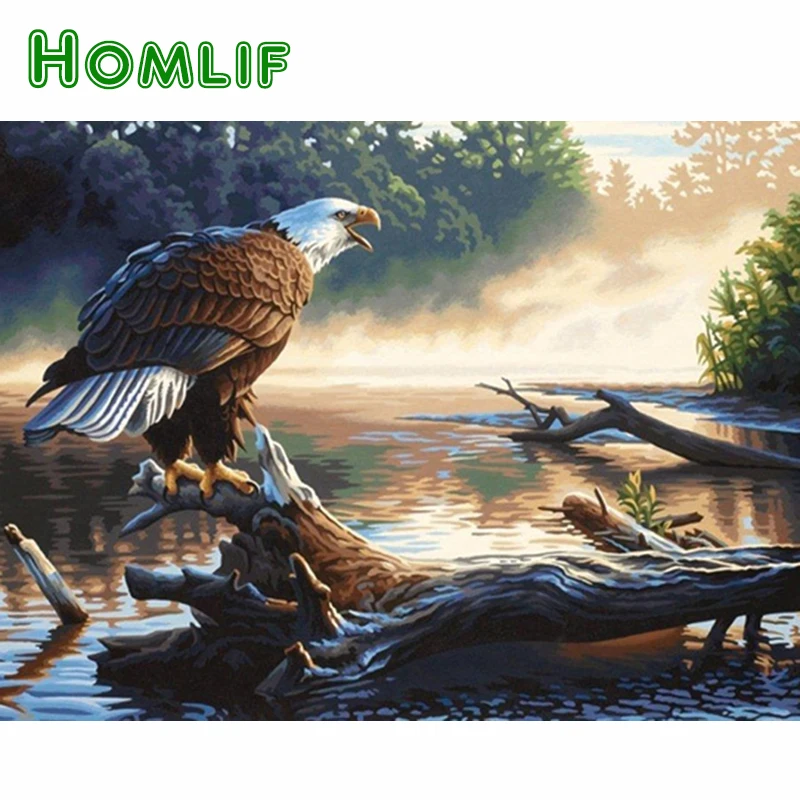 HOMLIF мозаичная алмазная живопись Вышивка животные полный квадрат/круглый дрель 5D