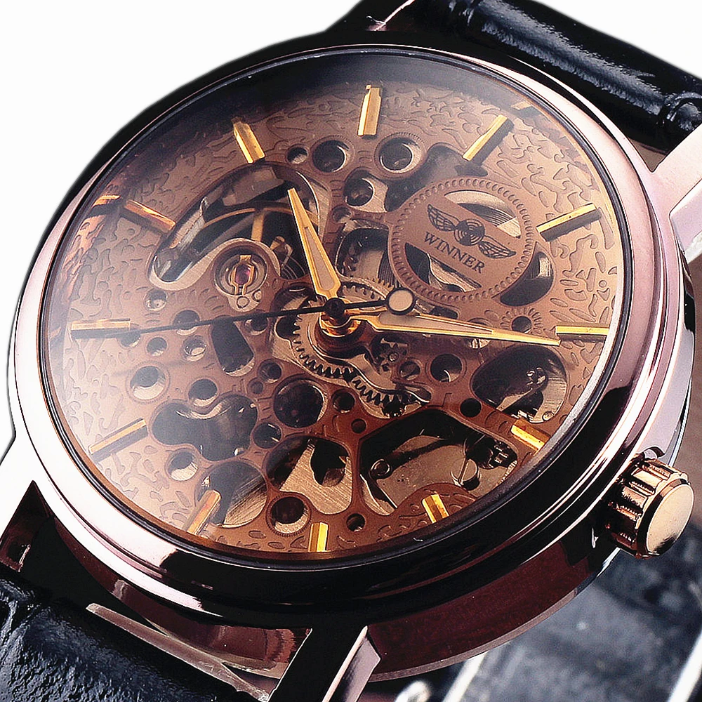 

Top Brand Winner Luxury Fashion Casual Stainless Steel Men Mechanical Watch Skeleton Automatic Watch For Men Dress Wristwatch