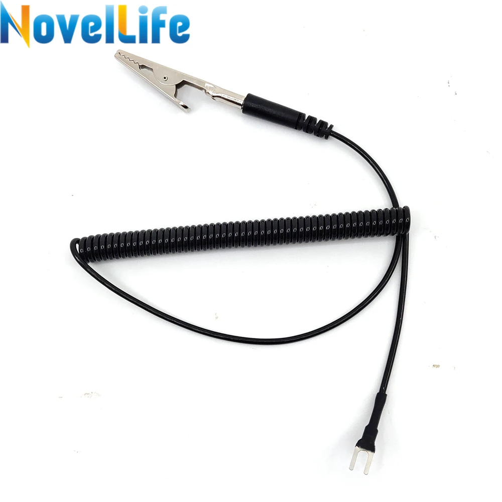 Cable clamp 1.5 Meter Anti static Spring Grounding Wire Clamp Earth Cable Alligator Clip to U Terminal for TS100 TS101 Pine64 Soldering Iron