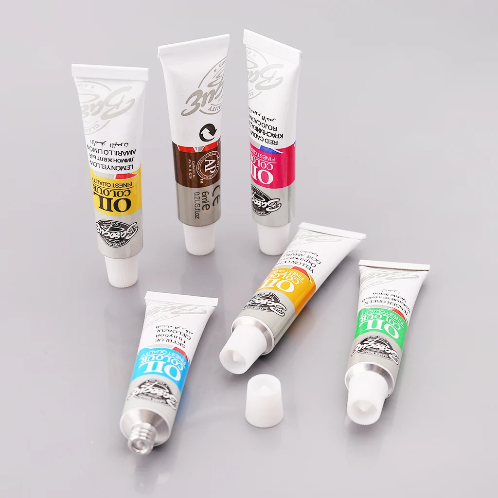 

12 Colors Acrylic Paint Drawing Pigment Oil Painting 6ml Tube With Brush Set Artist Supplies Jan-12