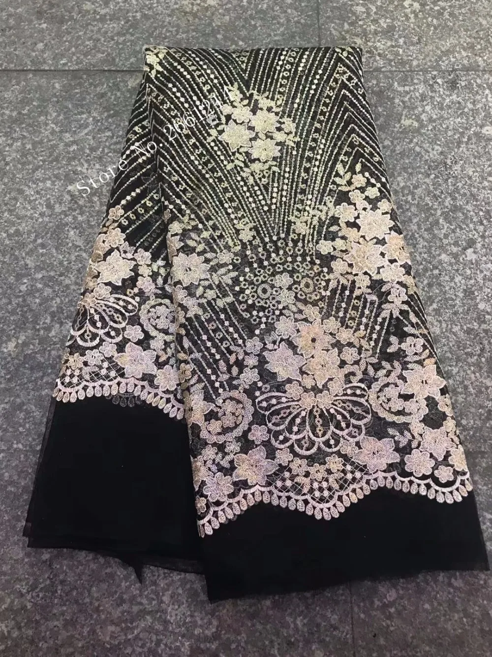 

BZL-9231 New arrival Beautiful pattern sequins fabric Fashionable french net fabric for dress