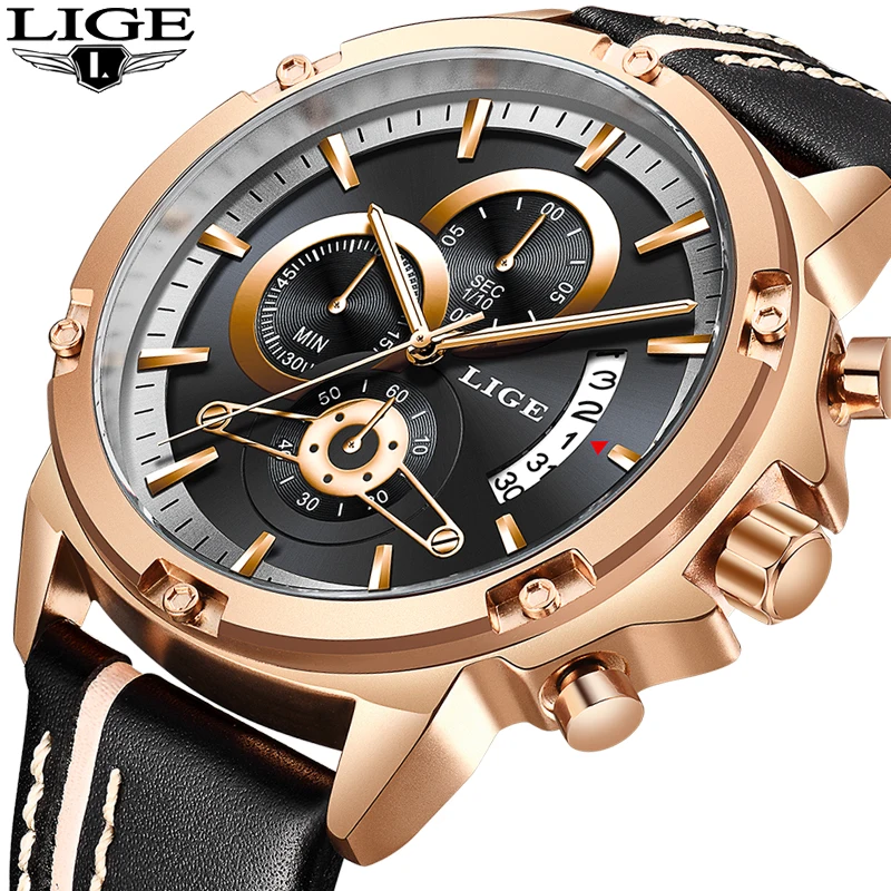 

2019 Best Gifts From LIGE Men Watch Newest Top Brand Luxury Motion Casual Waterproof Quartz Wrishwatch Cool Relogio Masculino