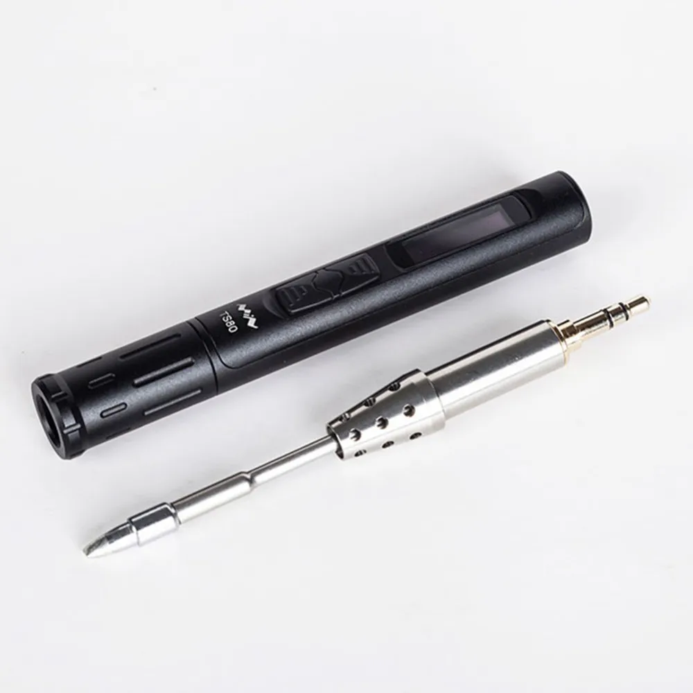 Mini TS80 Portable Electric Soldering Iron Adjustable Temperature Digital Solder Station OLED Display USB Type C Power Jack Mini TS80 Portable Electric Soldering Iron Adjustable Temperature Digital Solder Station OLED Display USB Type C Power Jack