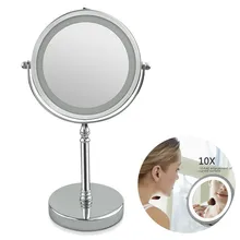 10X Magnifying Makeup Mirror With LED Light 360 Degree Rotating Round Shape Desktop Vanity Mirror Double Sided Backlit Mirrors 10X Magnifying Makeup Mirror With LED Light 360 Degree Rotating Round Shape Desktop Vanity Mirror Double Sided Backlit Mirrors