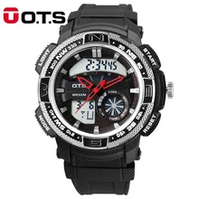 OTS спортивные часы лучший бренд крутая черная Мода с большим лицом светодиодный цифровой мужские s плавание Альпинизм Открытый военные часы мужские часы