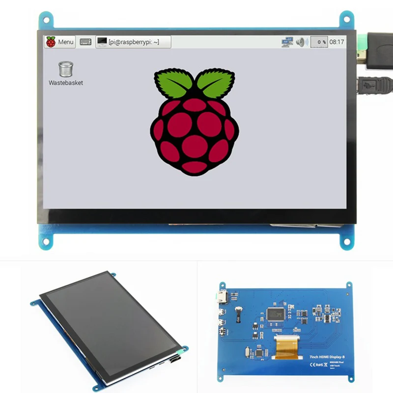 

7 Inch 800 x 480 HD IPS LCD Display TouchScreen for Raspberry Pi 3 Model B/2B/B+ XXM8