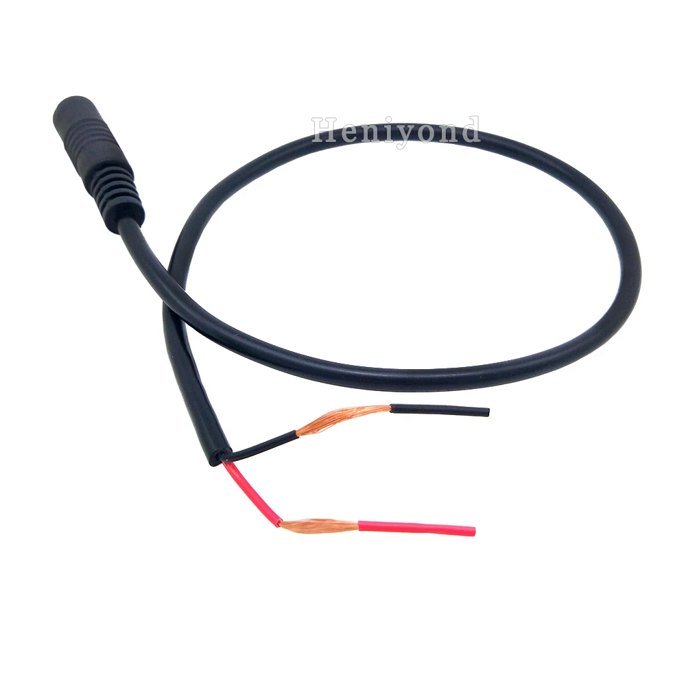 10PCS/ lot Straight DC Power Plug 5.5X2.1mm Female Single Head Jack with Cord Connector 20AWG Cable for led cctv camera 1.3ft