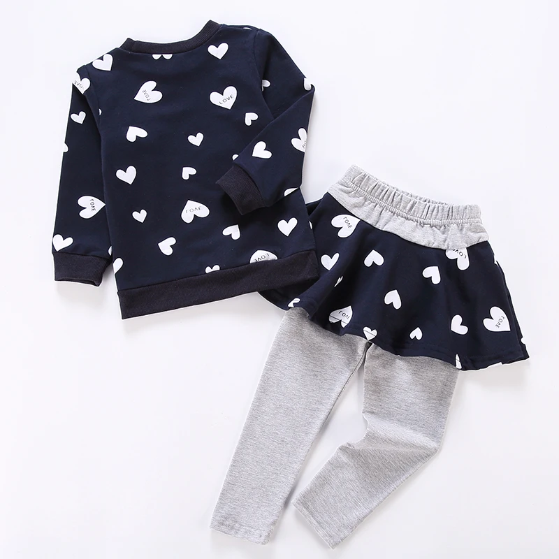 Комплекты одежды для маленьких девочек детская осенне-зимняя футболка+ штаны комплекты из 2 предметов рождественские платья для девочек спортивный костюм с принтом