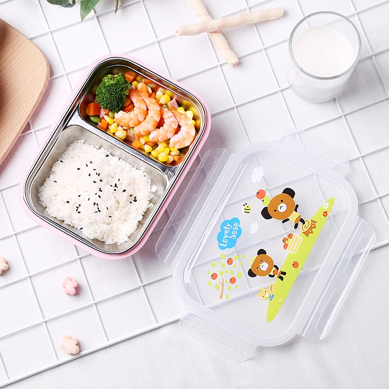 Дети ланч бокс 304 Нержавеющая Сталь Bento box японский контейнер для еды термос