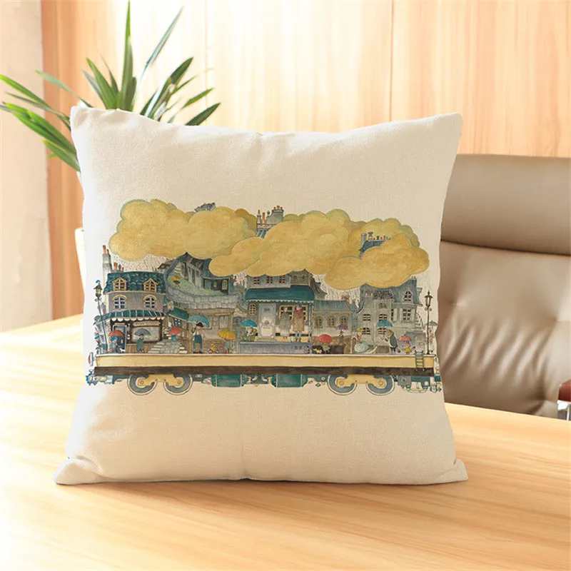 الكرتون الرجعية حلم قطار البيج كيس وسادة غطاء الوسادة كرسي كنبة مكتب المنزل فندق مقهى الديكور هدية للأطفال الكرتون الرجعية حلم قطار البيج كيس وسادة غطاء الوسادة كرسي كنبة مكتب المنزل فندق مقهى الديكور هدية للأطفال