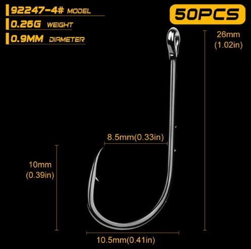 50 шт.(4/0#-6#)-20 шт.(6/0#5/0#) 92247 Высокоуглеродистая сталь рыболовный крючок Baitholder Рыбная блесна антикоррозийный Карп Рыболовный крючок - Цвет: size4-50pcs