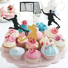 1 комплект Футбол серии торт топпера, свечи "Happy Birthday" для торта Свадебная вечеринка Декор кекса торт карточная вставка сделай сам аксессуар для выпечки