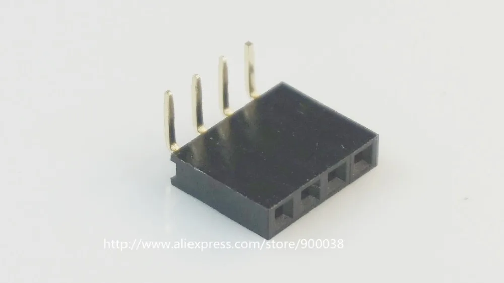 

1000pcs 1x4 P 4 Pin 2.54 Pin Female Pin Header Right Angle Single row Through Hole Insulator height 8.50mm Rohs