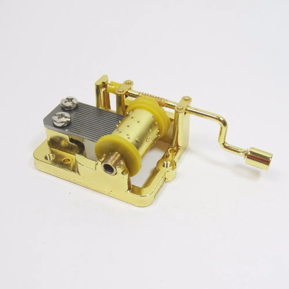 Golden hand crank Music box mechanism Hedwig's theme Harry's wondrous world DIY music gifts