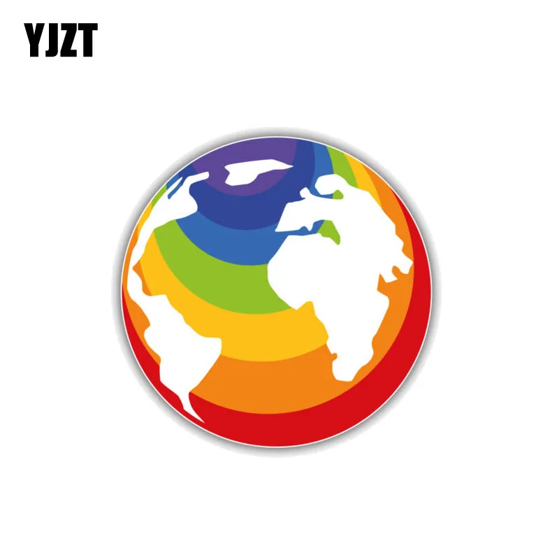 

YJZT 10CM*10CM Car Sticker Reflective Gay Earth World Decal 12-0961