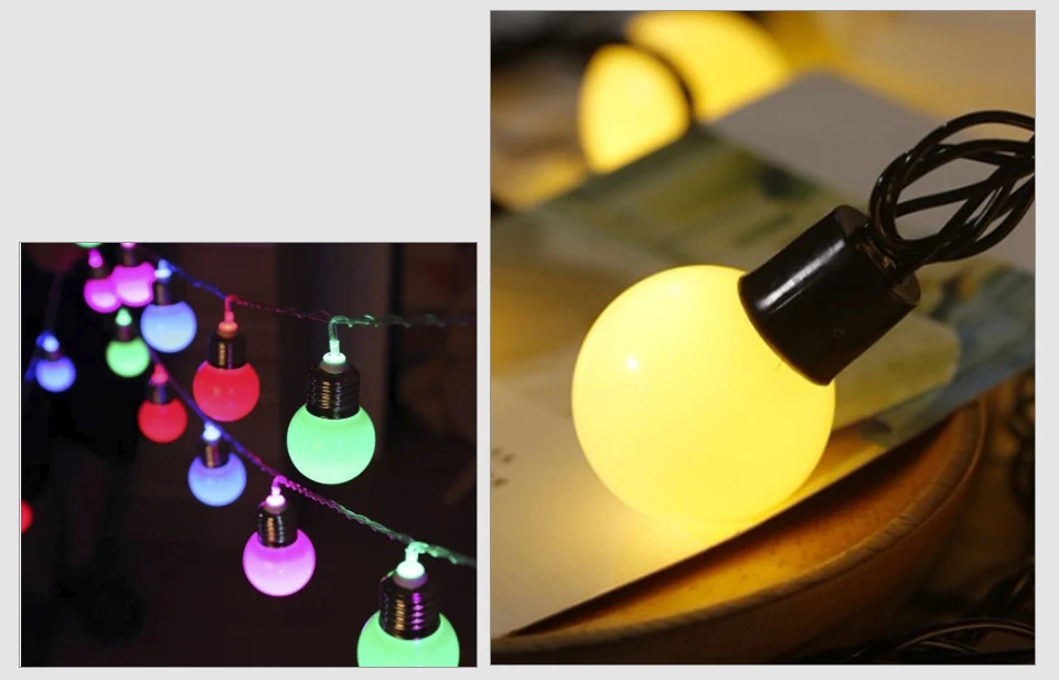 Festoon LED Globe Fairy String Lights Christmas Garland 20 LED String Light Balls Bulb Outdoor Wedding Garden Party Decoration (10)