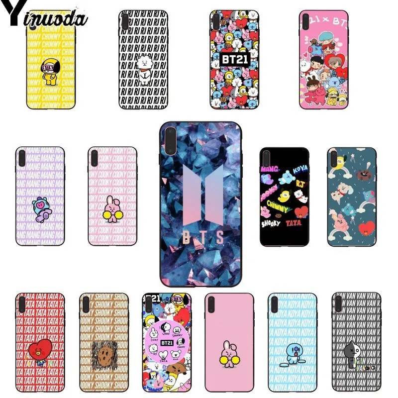 

Yinuoda BTS BT21 lovely Cartoon Customer High Quality Phone Case for Apple iPhone 8 7 6 6S Plus X XS MAX 5 5S SE XR Mobile Cover