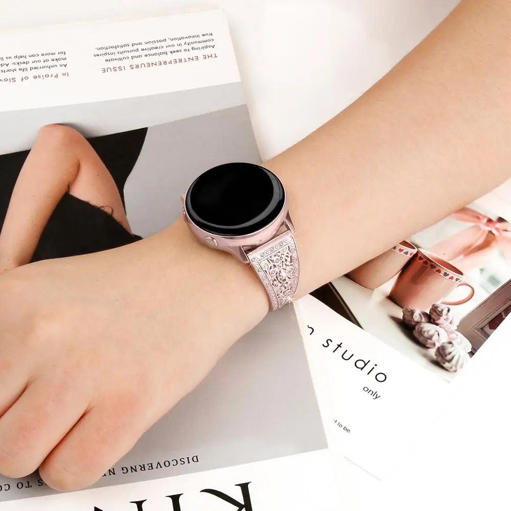 Роскошный ремешок для часов samsung Galaxy Watch Active 2 ремешок из нержавеющей стали для samsung Galaxy Watch 42 мм ремешок для часов браслет ремень