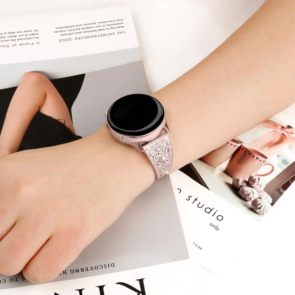 Ремешок из нержавеющей стали для Samsung Galaxy Watch Active 2 роскошный браслет 42