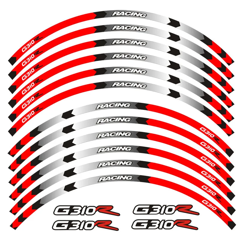 Новинка, высокое качество, 12 шт., подходят для мотоцикла, колеса, стикер, полоса, светоотражающий обод для BMW G310R - Цвет: 9