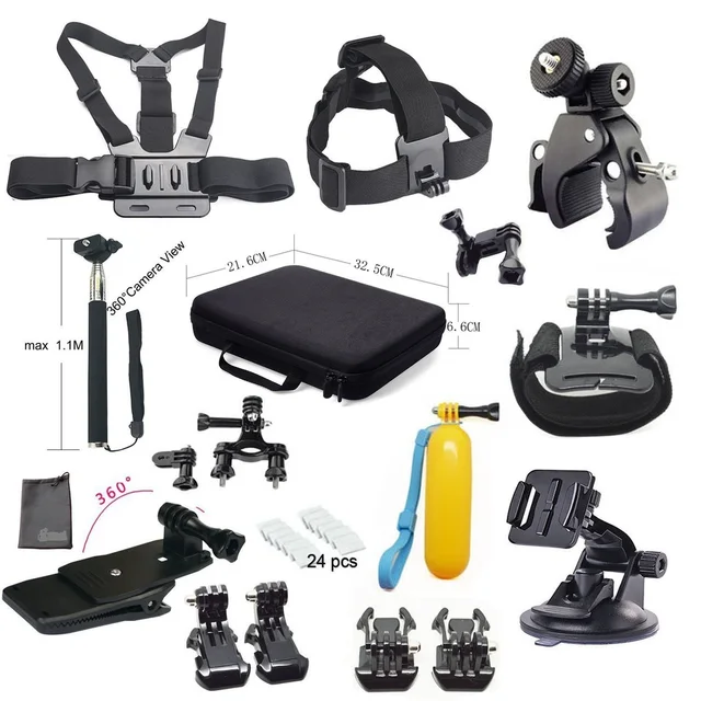 In adatto per gopro hero 4 black/silver hd + 3/3/2/1 arm + zaino clip